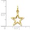 10K White Gold Star Charm Celestial Pendant Jewelry 20mm x 11mm